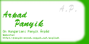 arpad panyik business card